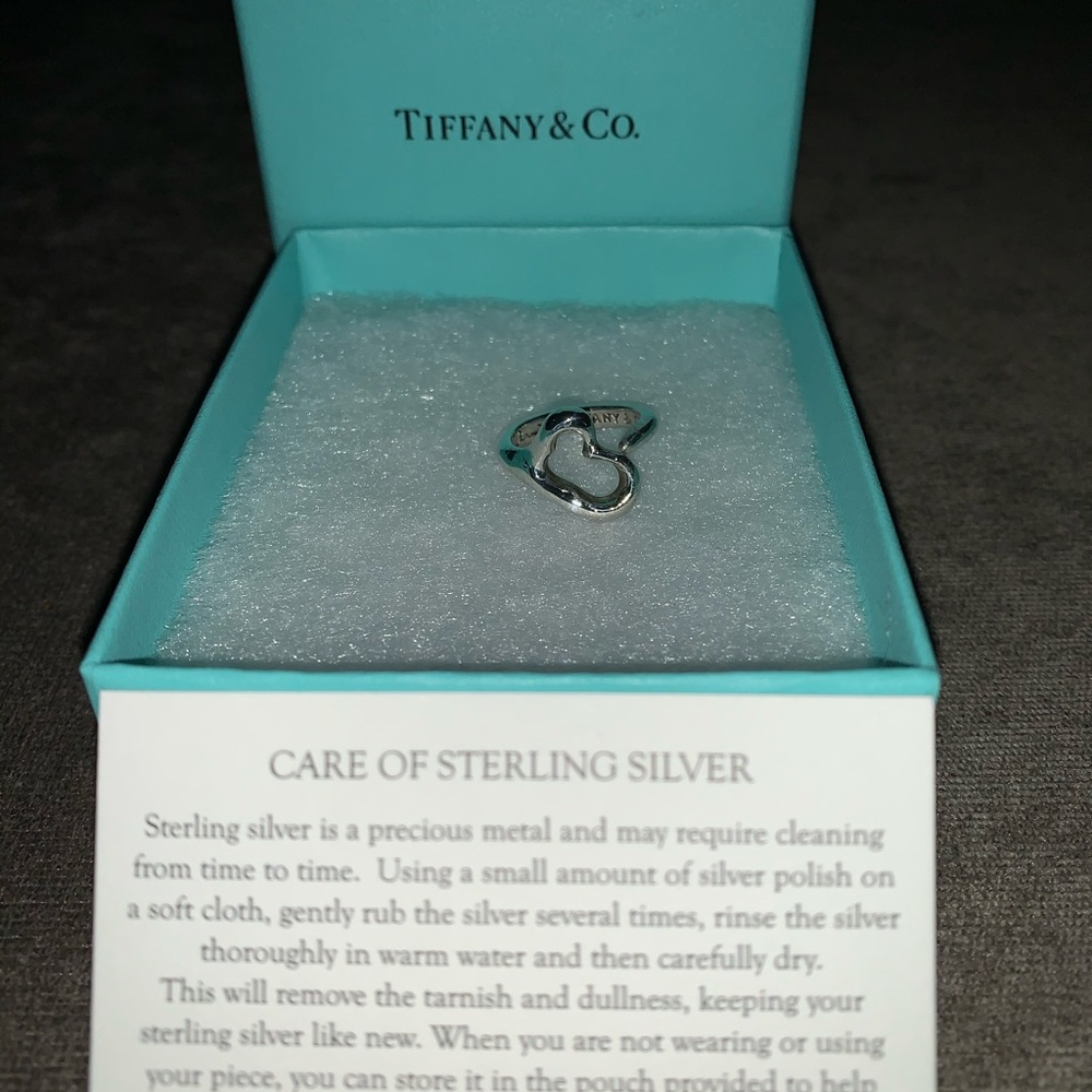 Elsa Peretti open heart sterling silver ring.